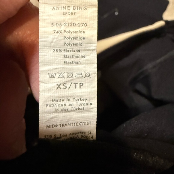 Anine Bing Sport Black and Cream Leggings - Picture 4 of 4